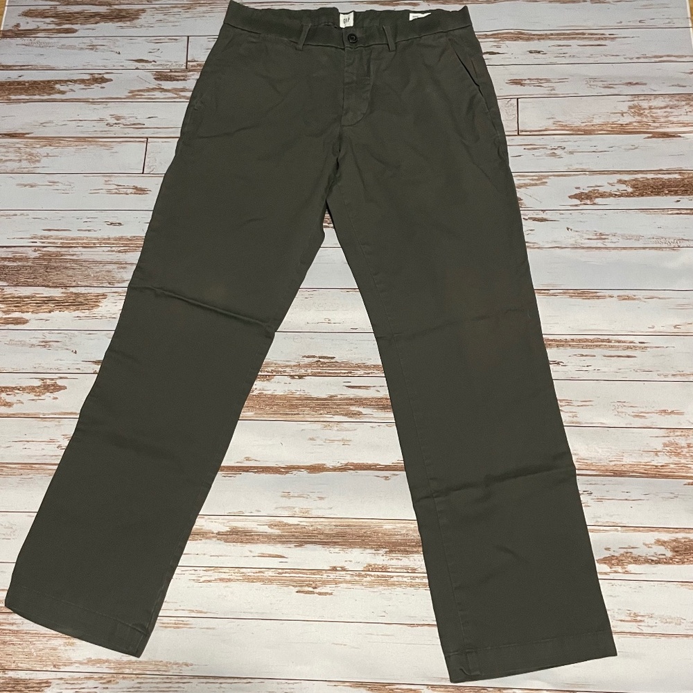 GAP Cotton Pants Men's Size 32 x 32 Grey Straight Leg Fit Chinos